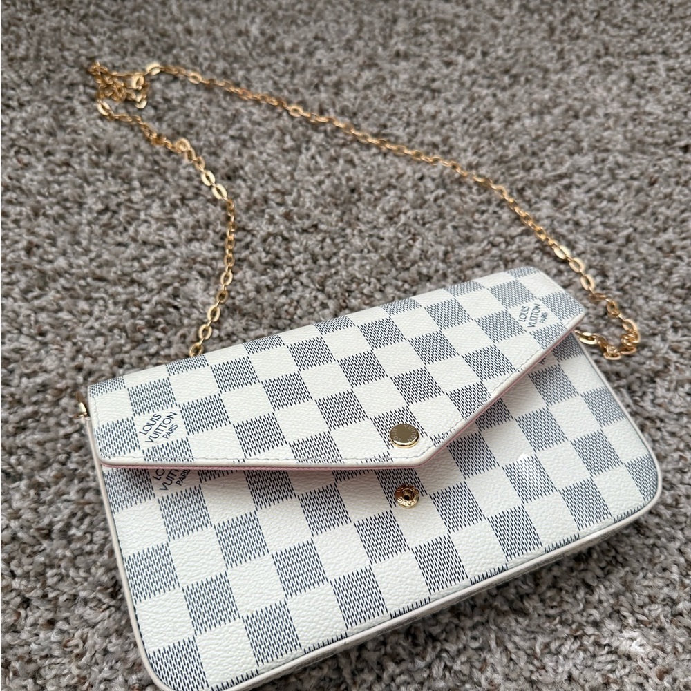 Checkered White and Gray Women's Bag